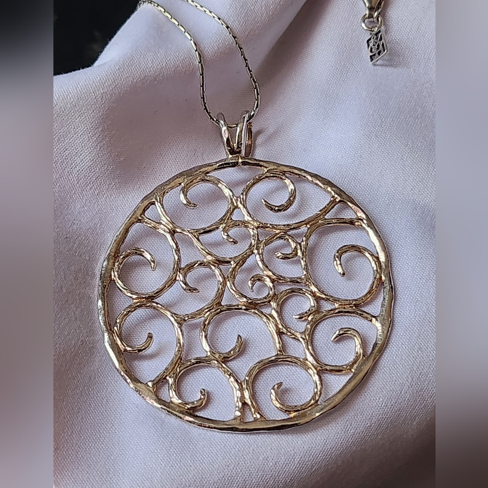 Vintage Chapin & Hollister 925 Silver Swirl Pendant Necklace